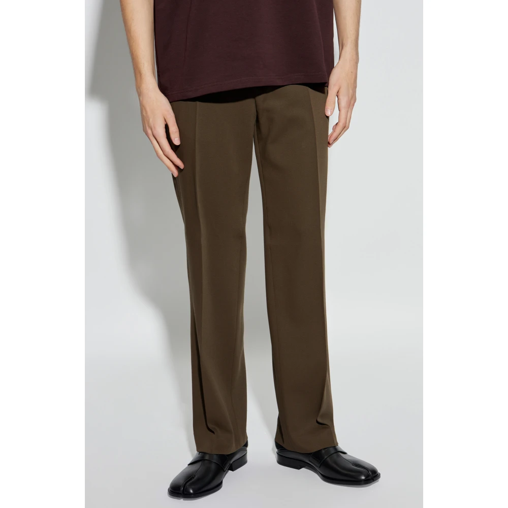 Ami Paris Wol wollen broek met rechte pijpen Green Heren