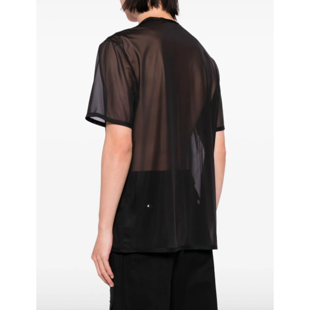 Helmut Lang Chiffon Zwart Logo Tee Black Heren