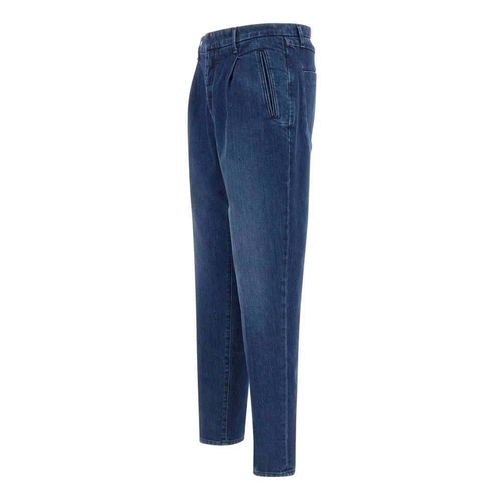 Incotex Blauwe Stretch Denim Jeans Blue Heren