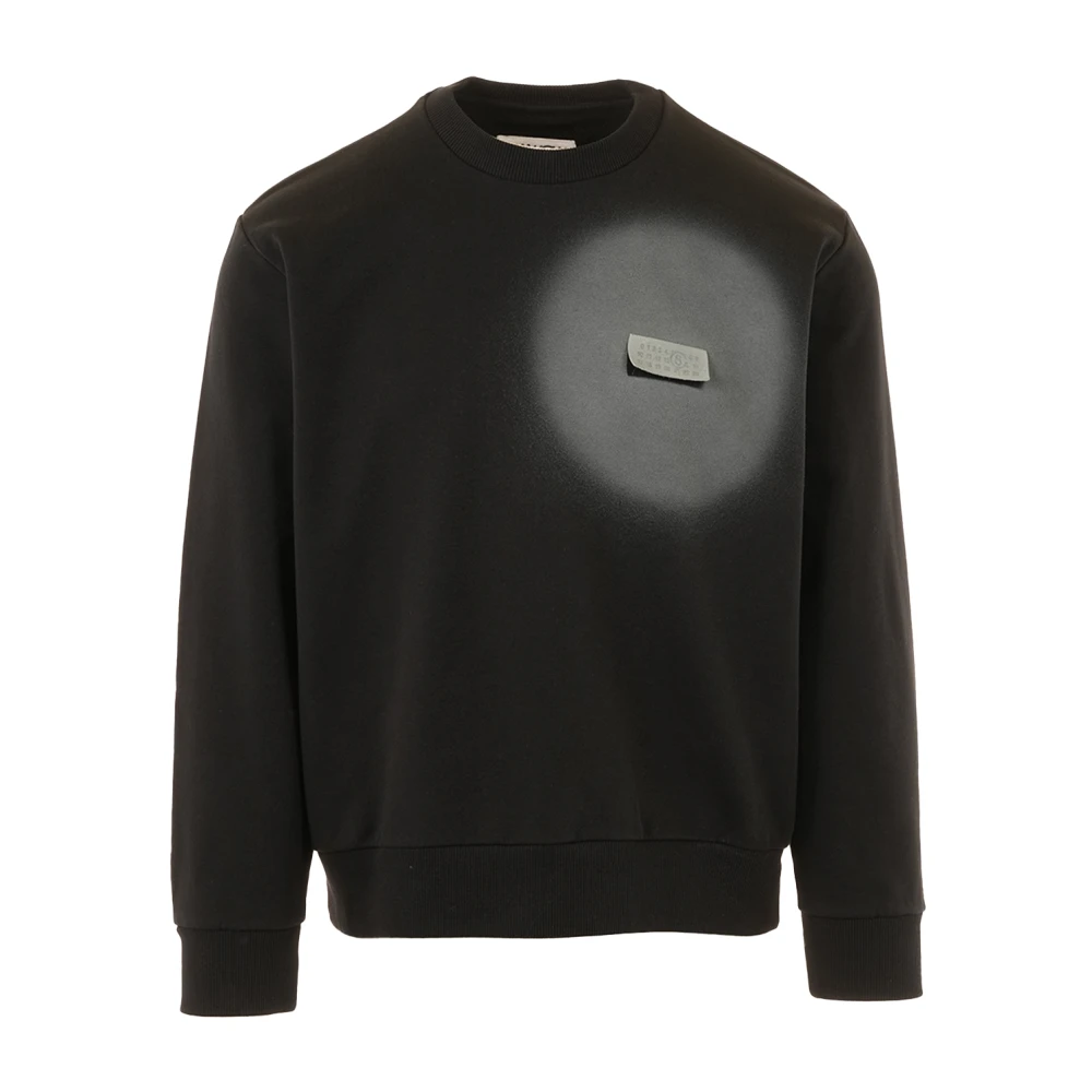 Mm6 Maison Margiela Men's Black Spray Print Sweatshirt - Sweatshirts - M - Sweatshirts & Hoodies
