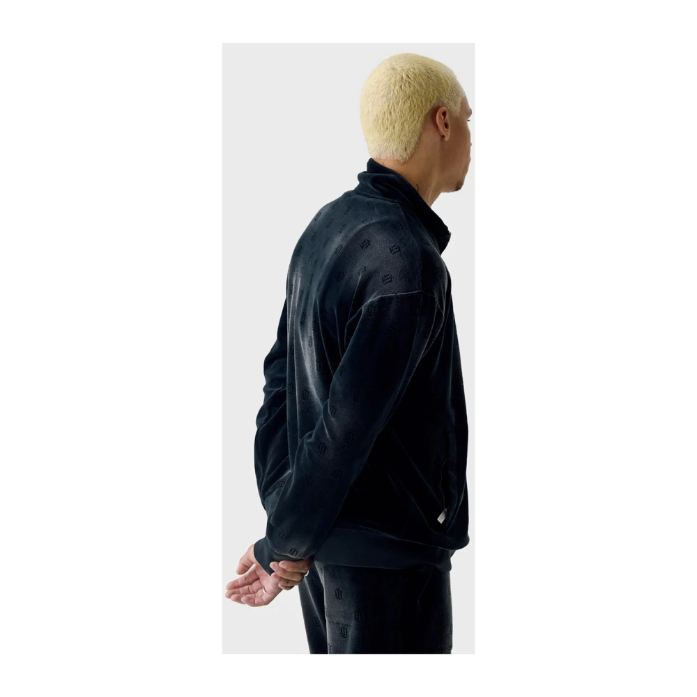 Juicy Couture Zwarte Velours Half Zip Track Jas Black Heren