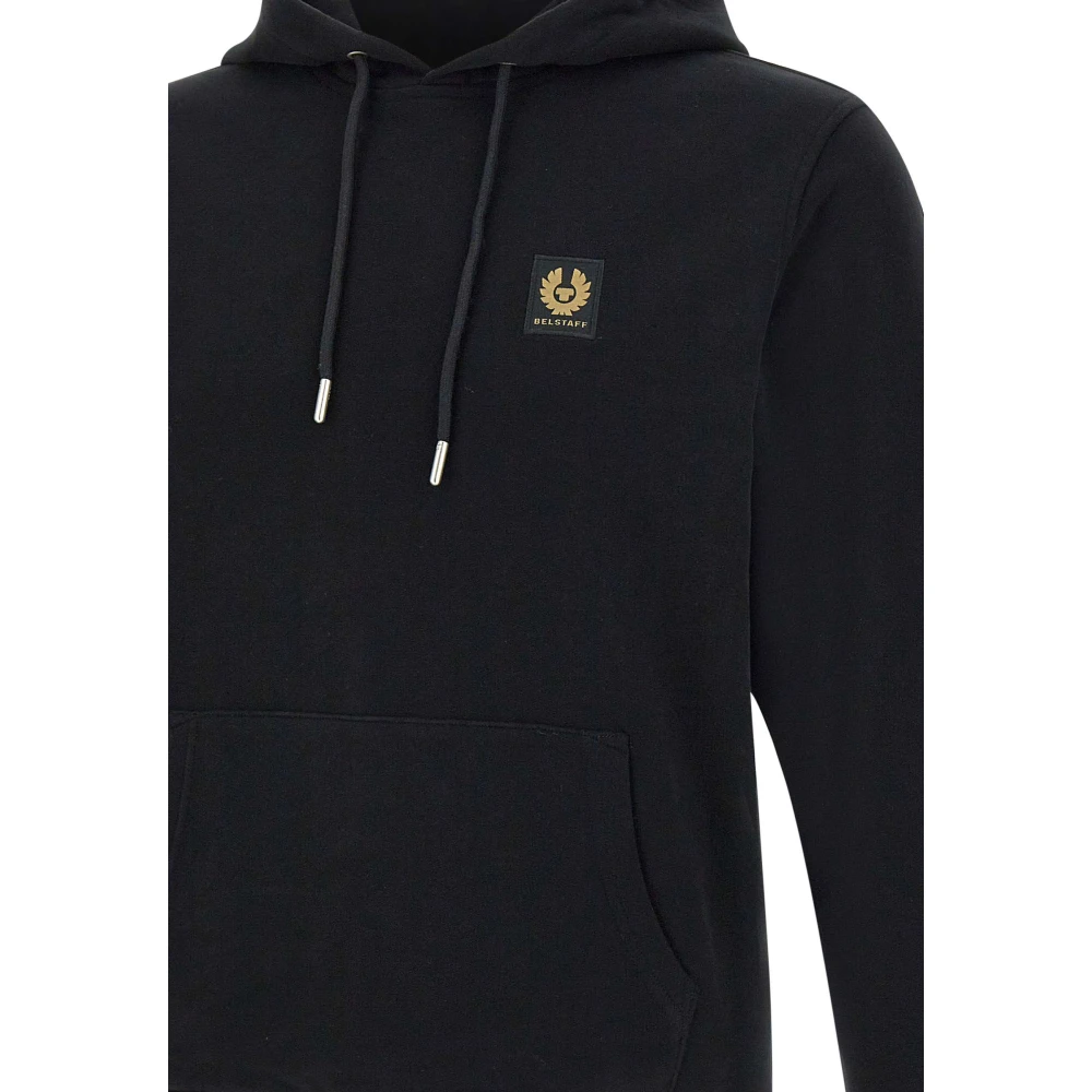 Belstaff Zwarte Katoenen Fleece Sweatshirt met Capuchon Black Heren