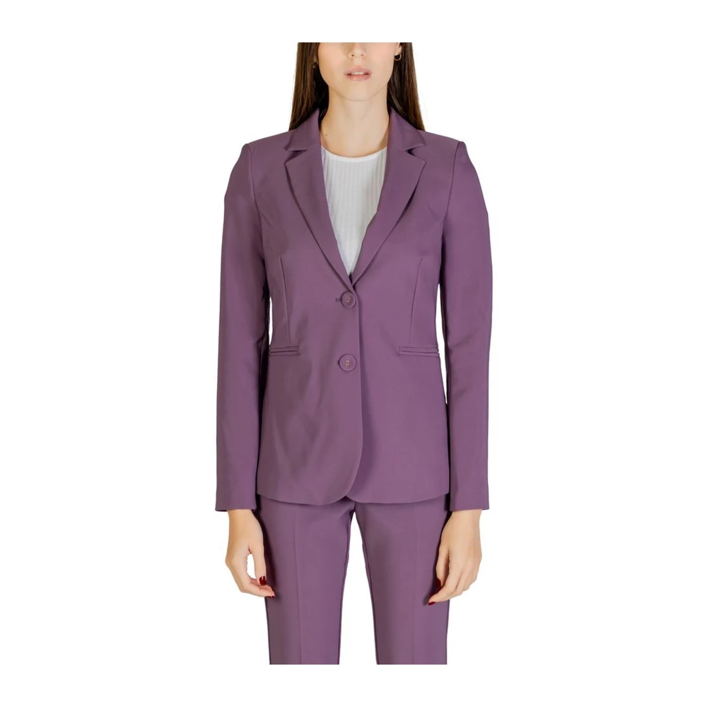 Sandro Ferrone Lila Polyester Blazer Dam Höst/Vinter Kollektion Purple, Dam