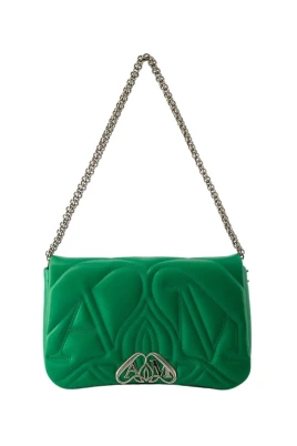 Grön Läder Seal Crossbody Väska