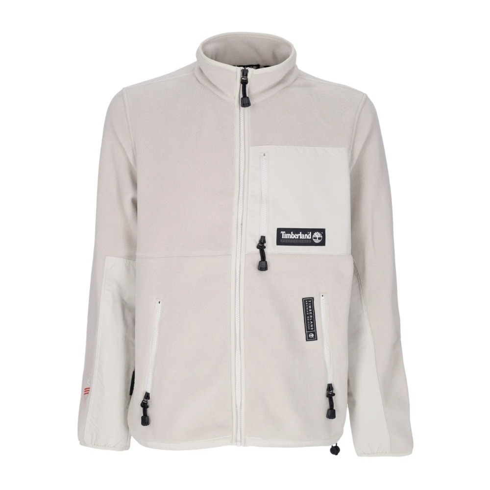Timberland Mannelijk Beige Fleece Jack Met Rits En Zakken