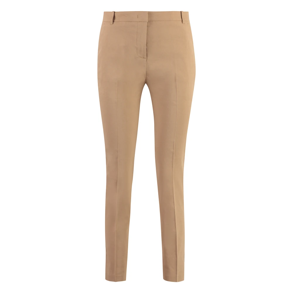 Pinko Linnenblend Sigarettenbroek met Persvouw Brown Dames