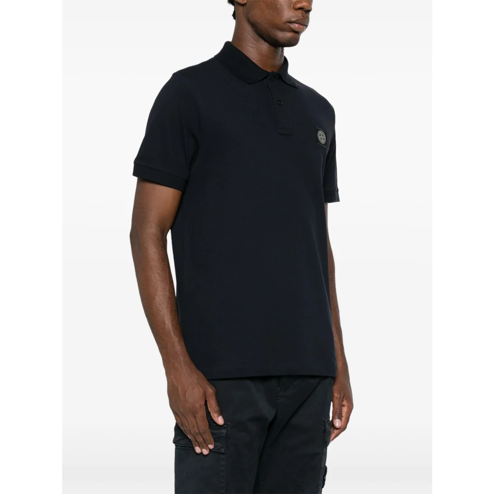 Stone Island Klassieke Polo Shirt in Diverse Kleuren Black Heren