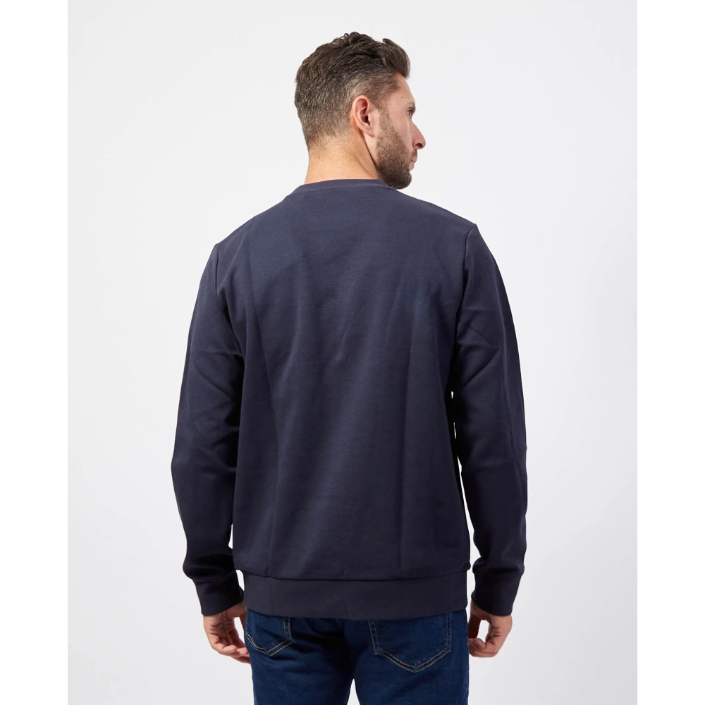 Hugo Boss Blauwe Katoenen Trui met Ronde Hals Blue Heren