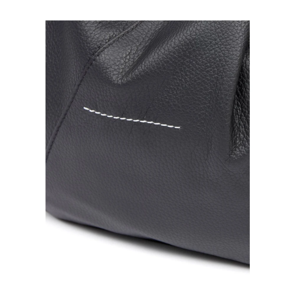 MM6 Maison Margiela Zwarte leren gedrapeerd ontwerp handtas Black Dames