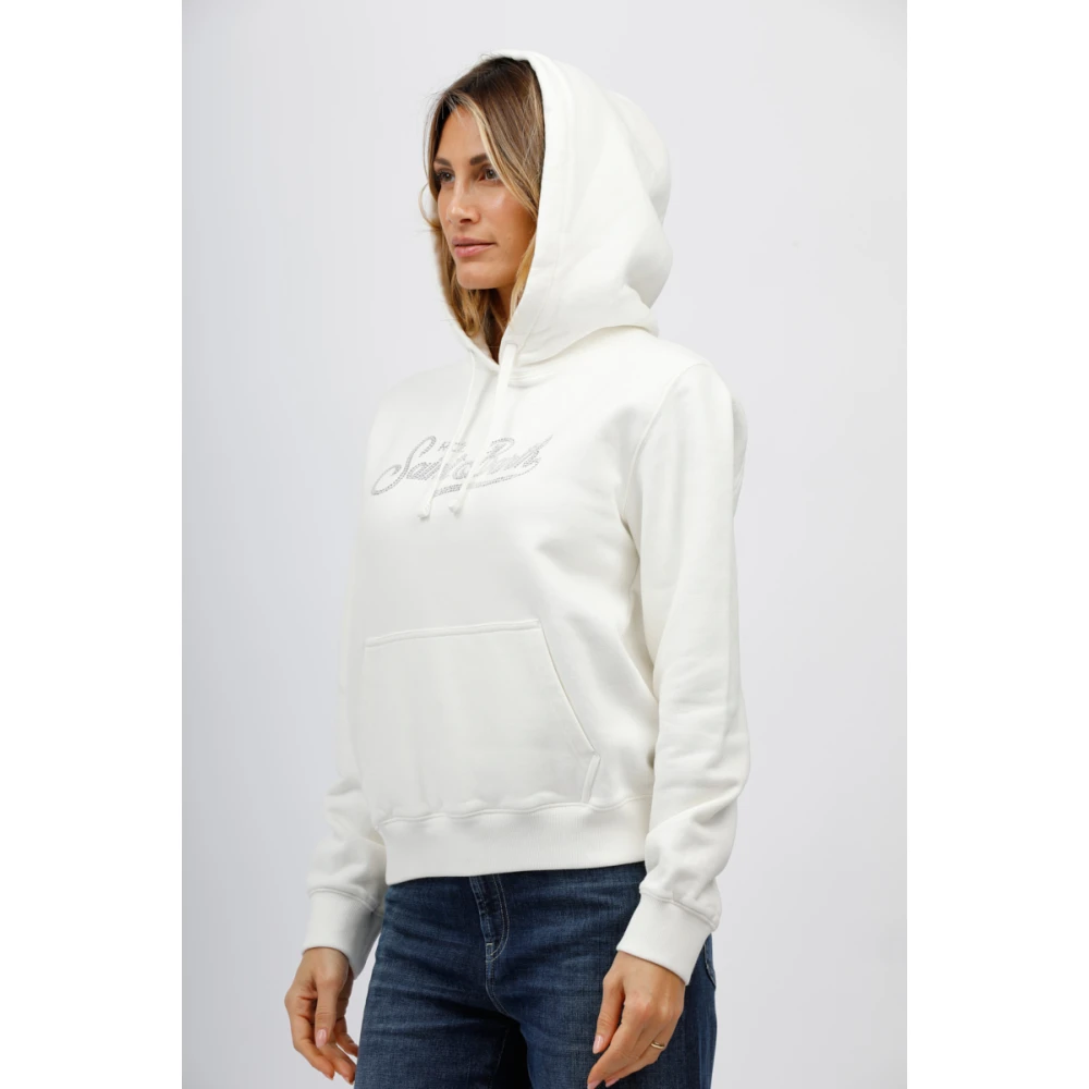 MC2 Saint Barth Hoodie met strass logo White Dames