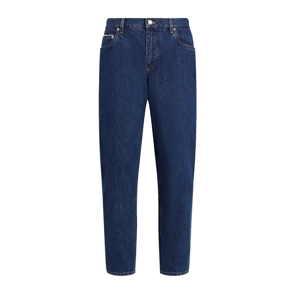 Dolce & Gabbana Men's Blue Wide-Cut Jeans