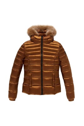 orange-nylon-women-jacket-with-fur
