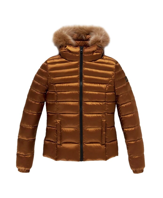 orange-nylon-women-jacket-with-fur