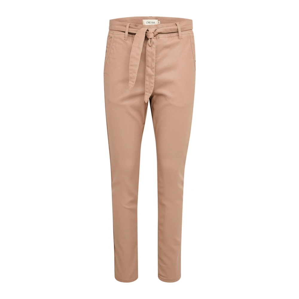 Cream Relaxte Baggy Broek Portabella Brown Dames