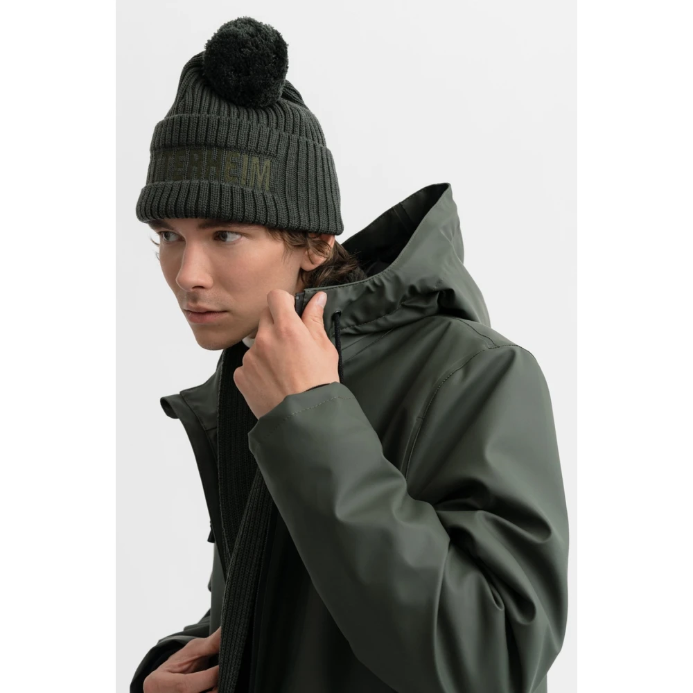 Stutterheim Pompon Ribgebreide Beanie Green Unisex