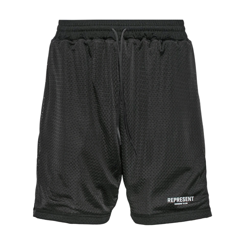 Represent Mesh Geperforeerde Shorts Zwart Elastische Koord Black Heren