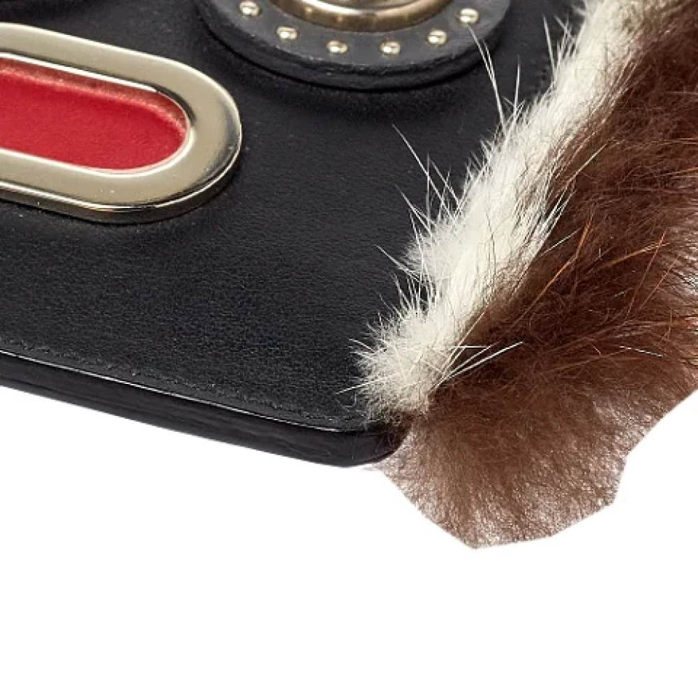 Fendi Vintage Pre-owned Leather key-holders Black Dames