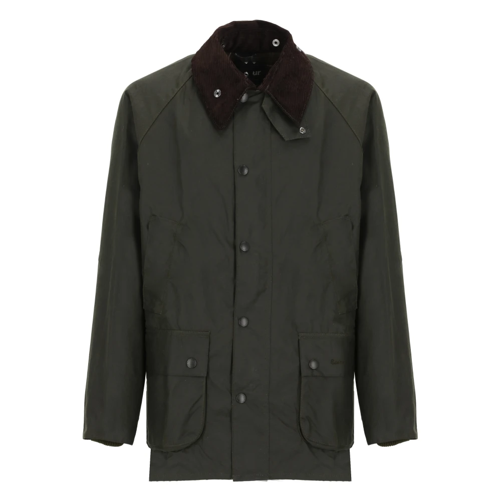 Barbour Groene Katoenen Jas met Contrasterende Kraag Green Heren