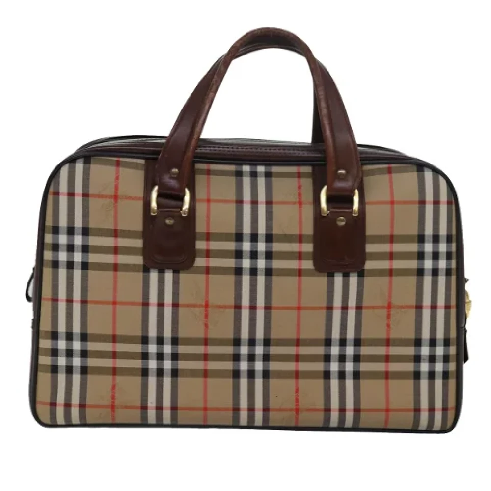 Burberry Vintage Pre-owned Canvas travel-bags Beige Dames