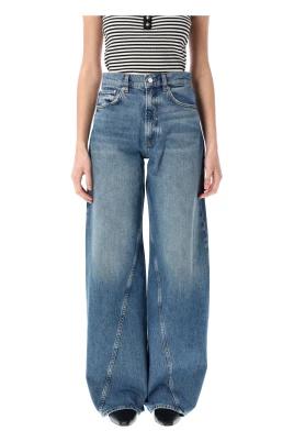 Blå Wide Leg Denim Jeans