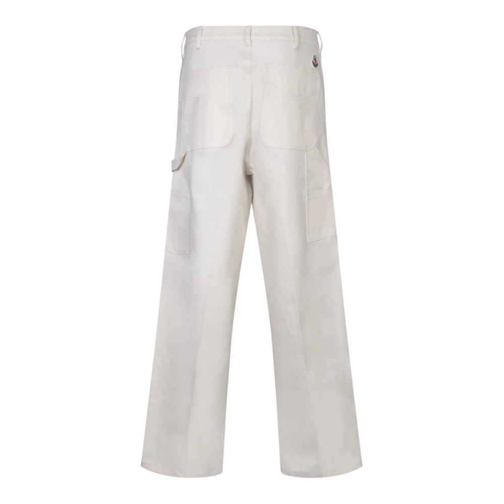 Moncler Elegante Regular-Fit Broek met Voorsluiting White Heren