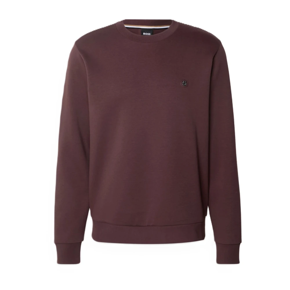 Boss Bordeaux Ronde Hals Sweatshirt Red Heren