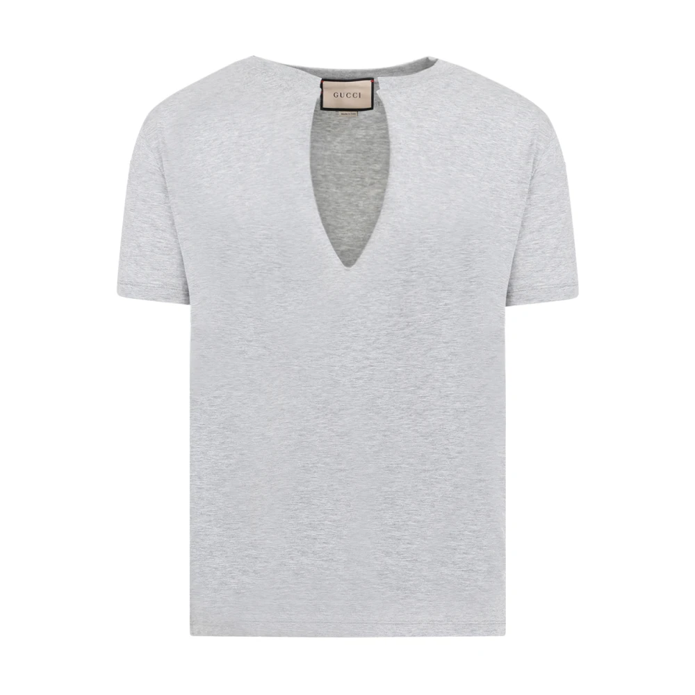 Gucci Grå Melange Bomull T-shirt Gray, Herr