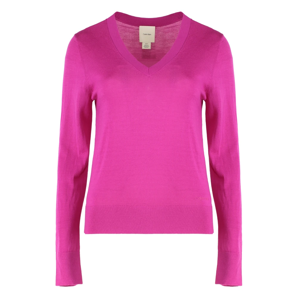 Merino Wool V-Neck Sweater - Calvin Klein - Modalova