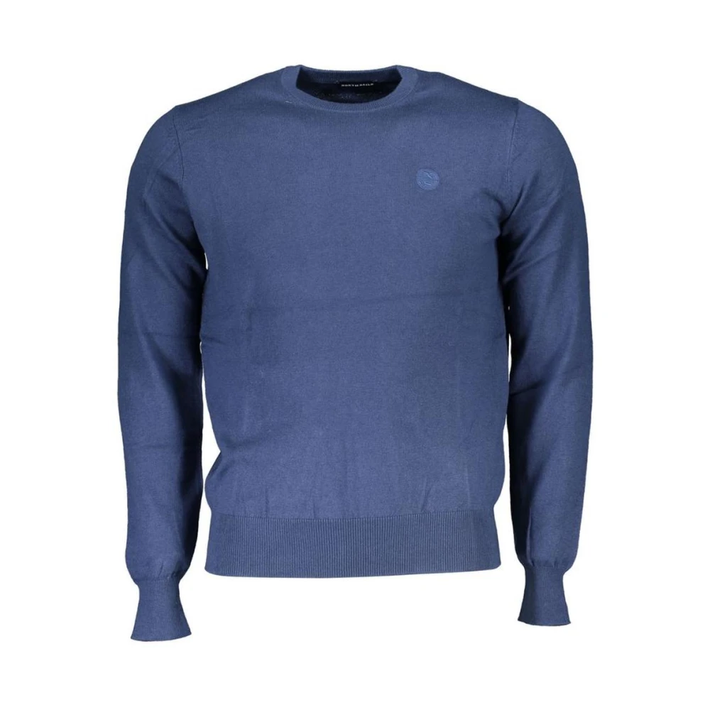 North Sails Men's Blue Crew Neck Jumper With Logo - Round-Neck Knitwear - 2XL - Knitwear