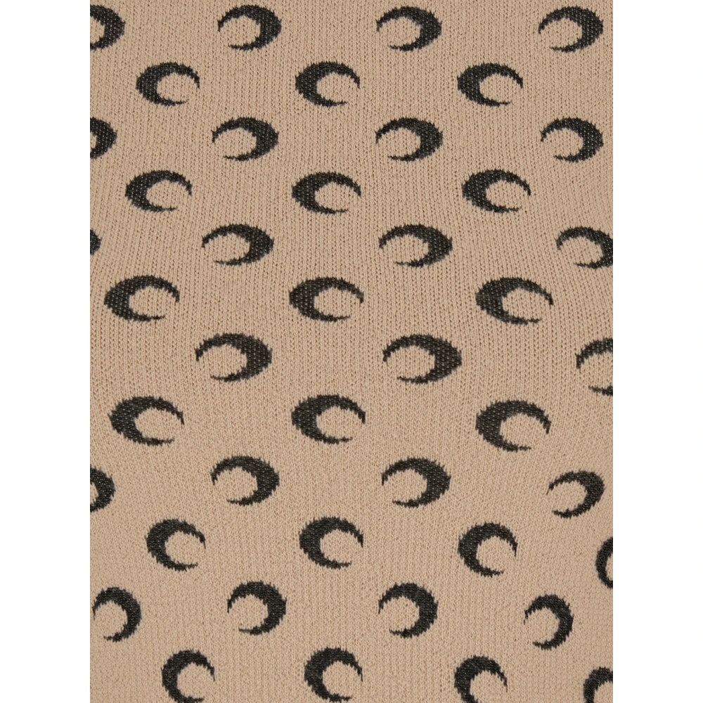Marine Serre Maan Jacquard Sweater Beige Dames