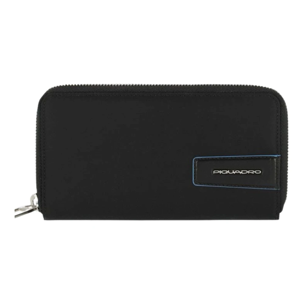 Piquadro Mujer Negro Elegante Monedero Rfid Con Cremallera