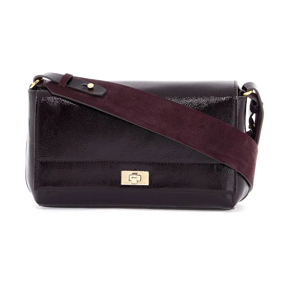 Anya Hindmarch Glanzend Patentleren Schoudertas Purple Dames