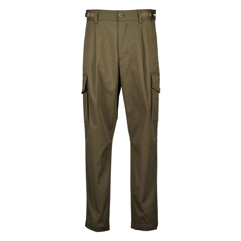 Moncler Uomo Verde - Pantaloni In Gabardine Di Cotone - Trousers - L