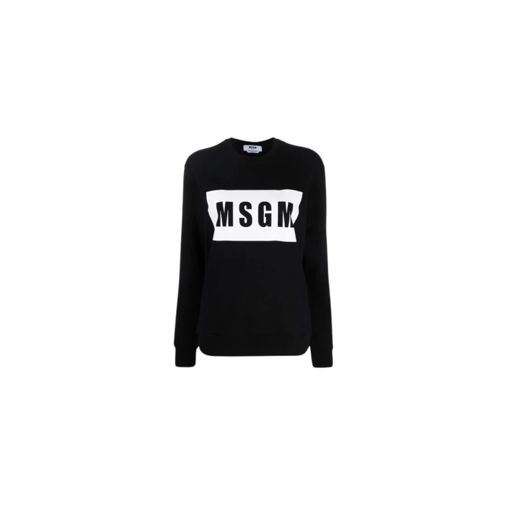 Msgm Dames Sweatshirt met Logo Print Black Dames