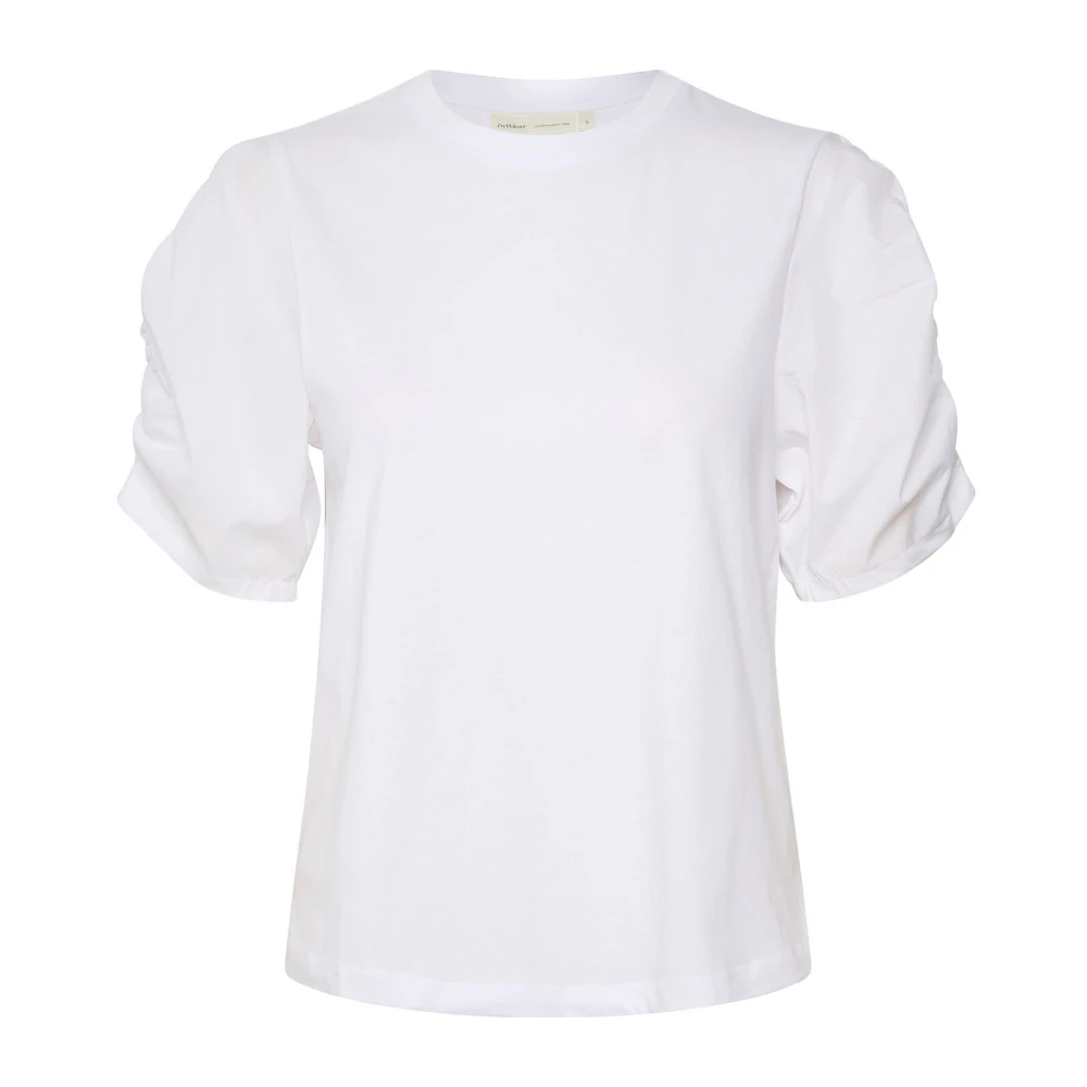 InWear Geweven Trim Tshirt Top Puur Wit White Dames