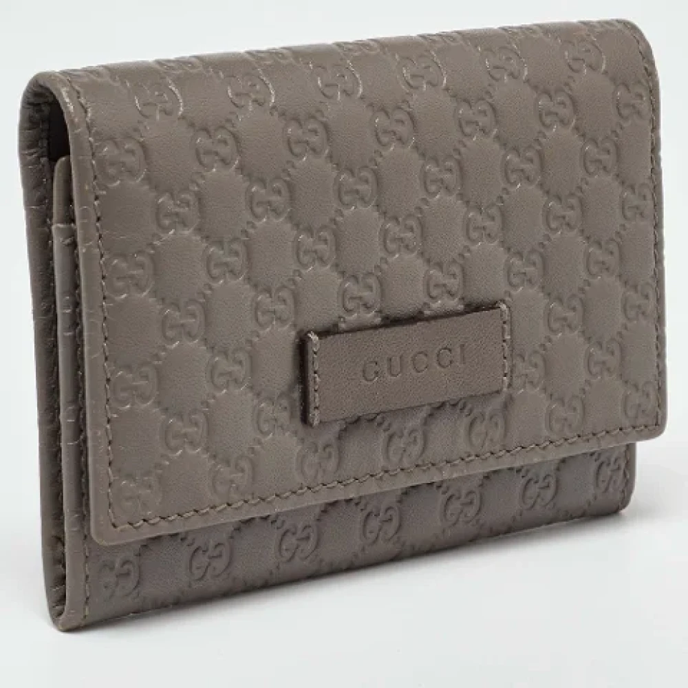 Gucci Vintage Pre-owned Leather wallets Gray Dames