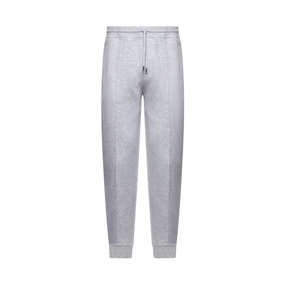 Brunello Cucinelli , Sweatpants, Male, Gray, L, Grey Elasticated Trousers With Zip Detailing