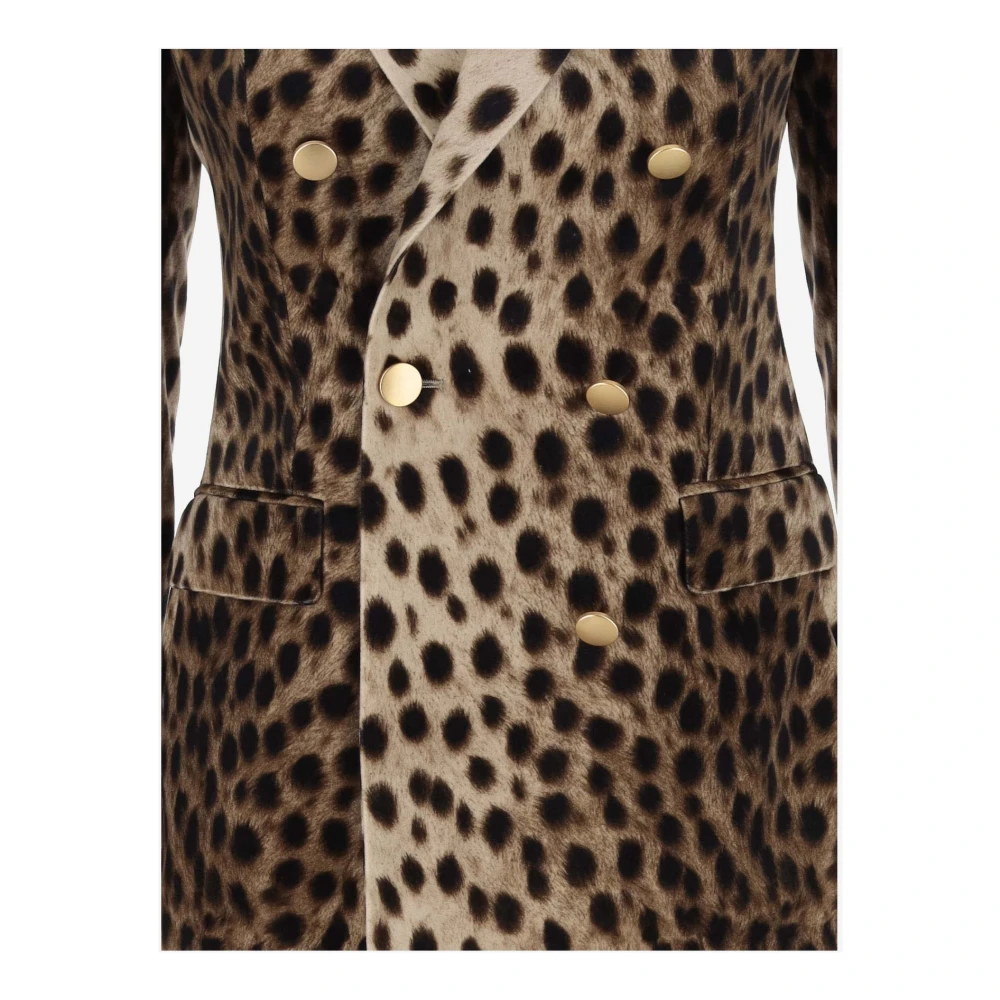 Tagliatore Leo Motief Katoen Dubbel-Borst Jas Brown Dames