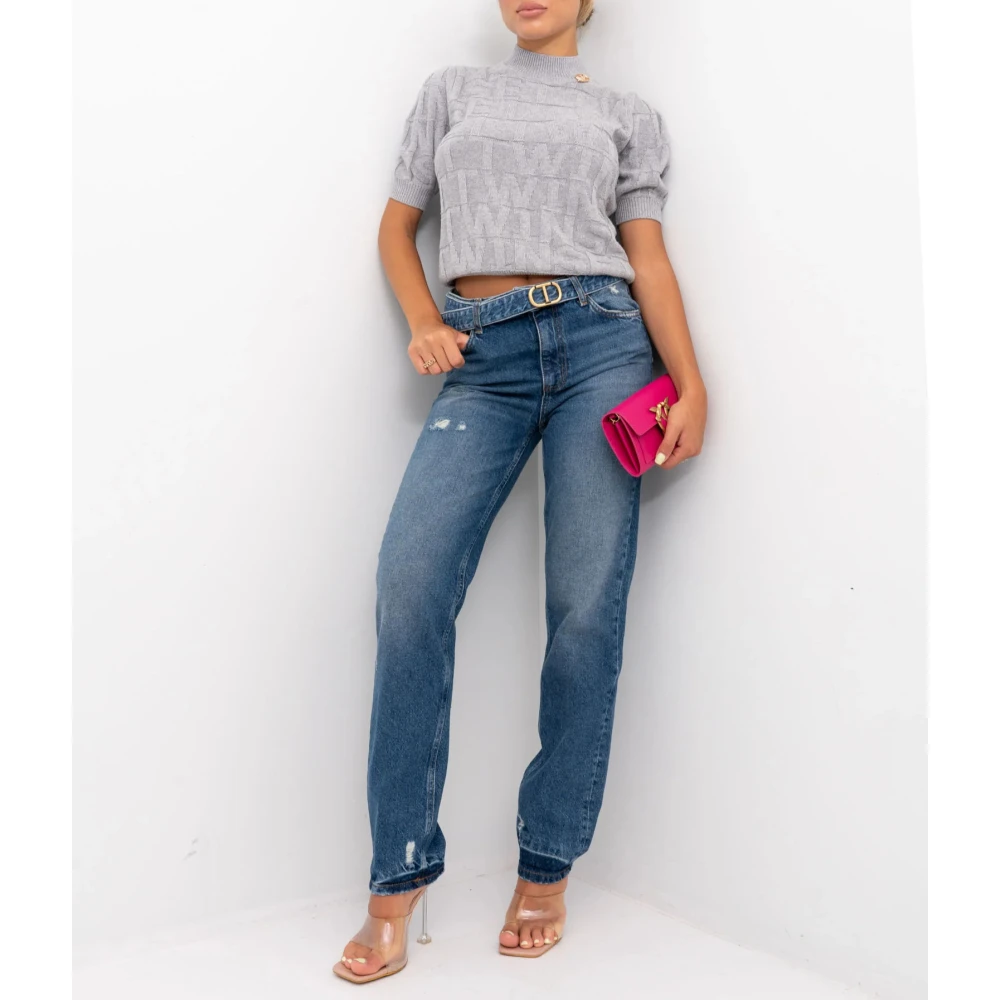 Twinset Jeans met riem Blue Dames