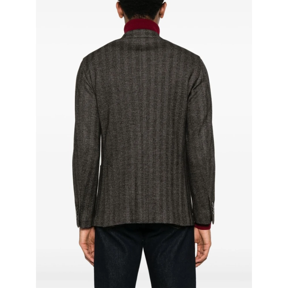Boglioli Bruin Visgraat Dubbel-Borst Jas Brown Heren