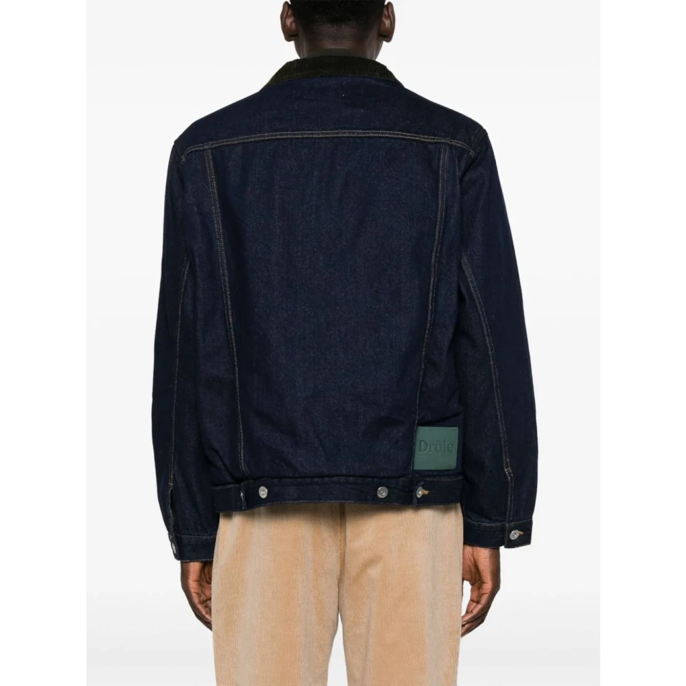 Drole de Monsieur Geruite Denimjas voor Mannen Blue Heren