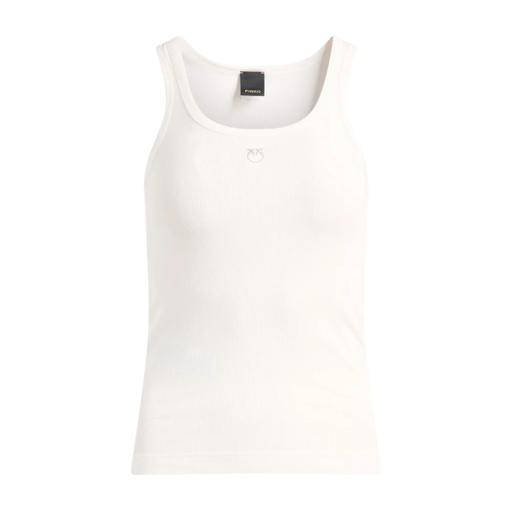 Pinko Women's White Sleeveless Tops, S, Calcola