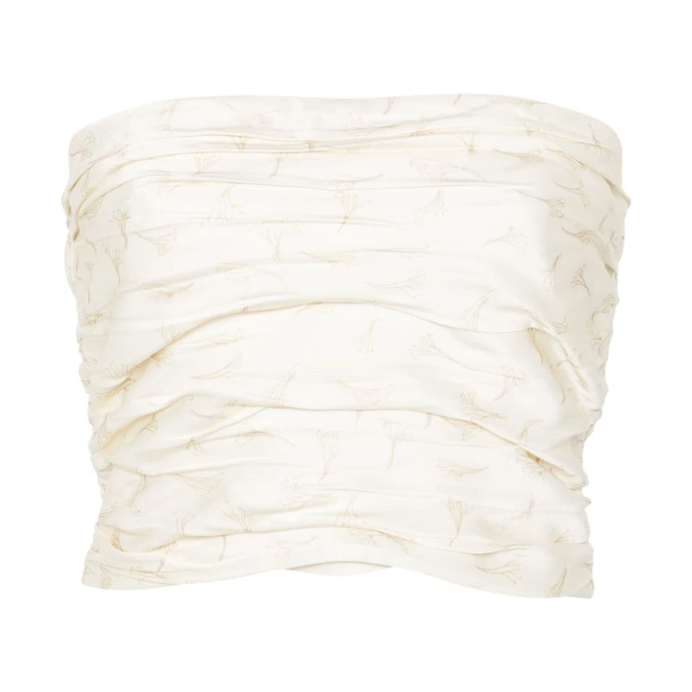 Rotate Birger Christensen Satijnen Crop Scarf Top White Dames