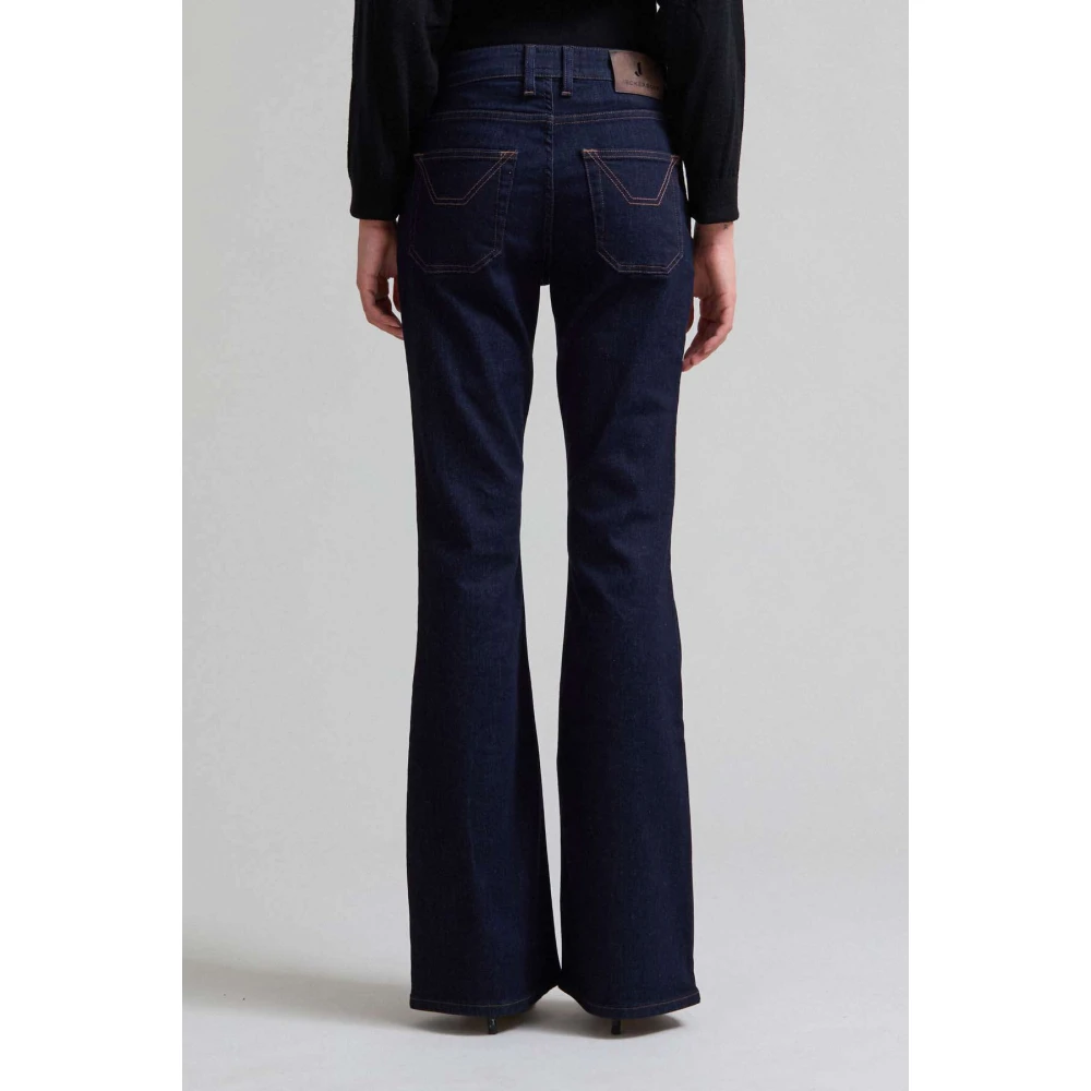 Jeckerson Pantalone 5 zakken flared fit Blue Dames