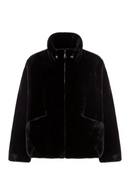 Faux Velour Zip Jacket