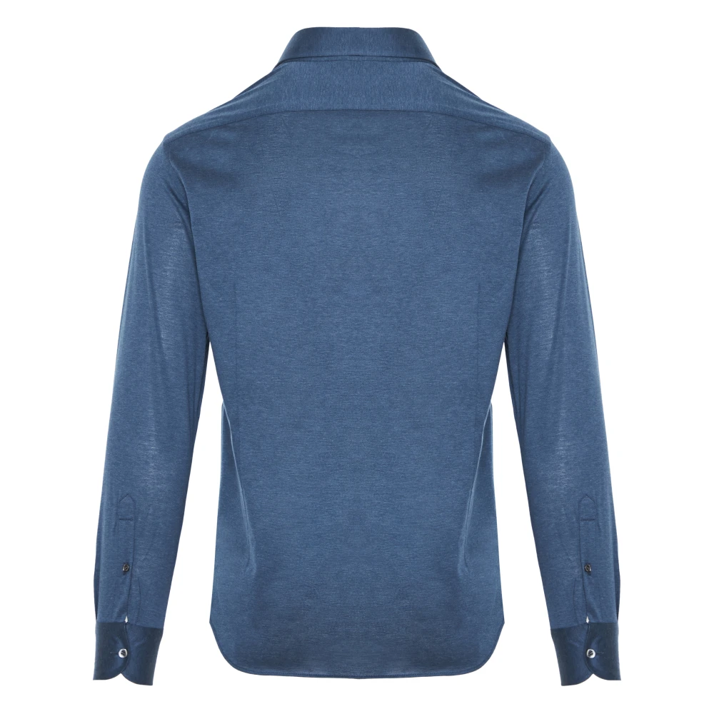 Corneliani Jersey Katoenen Shirt 100% Katoen Blue Heren