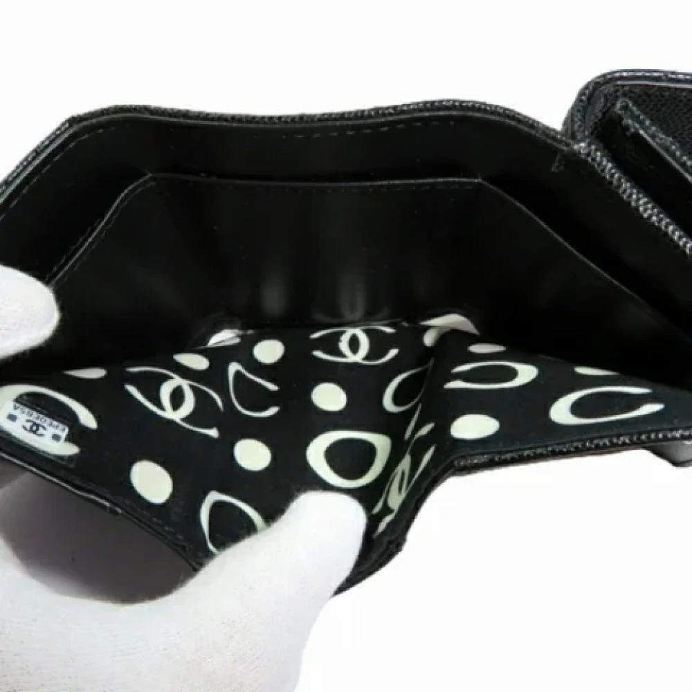 Chanel Vintage Pre-owned Leather wallets Black Dames