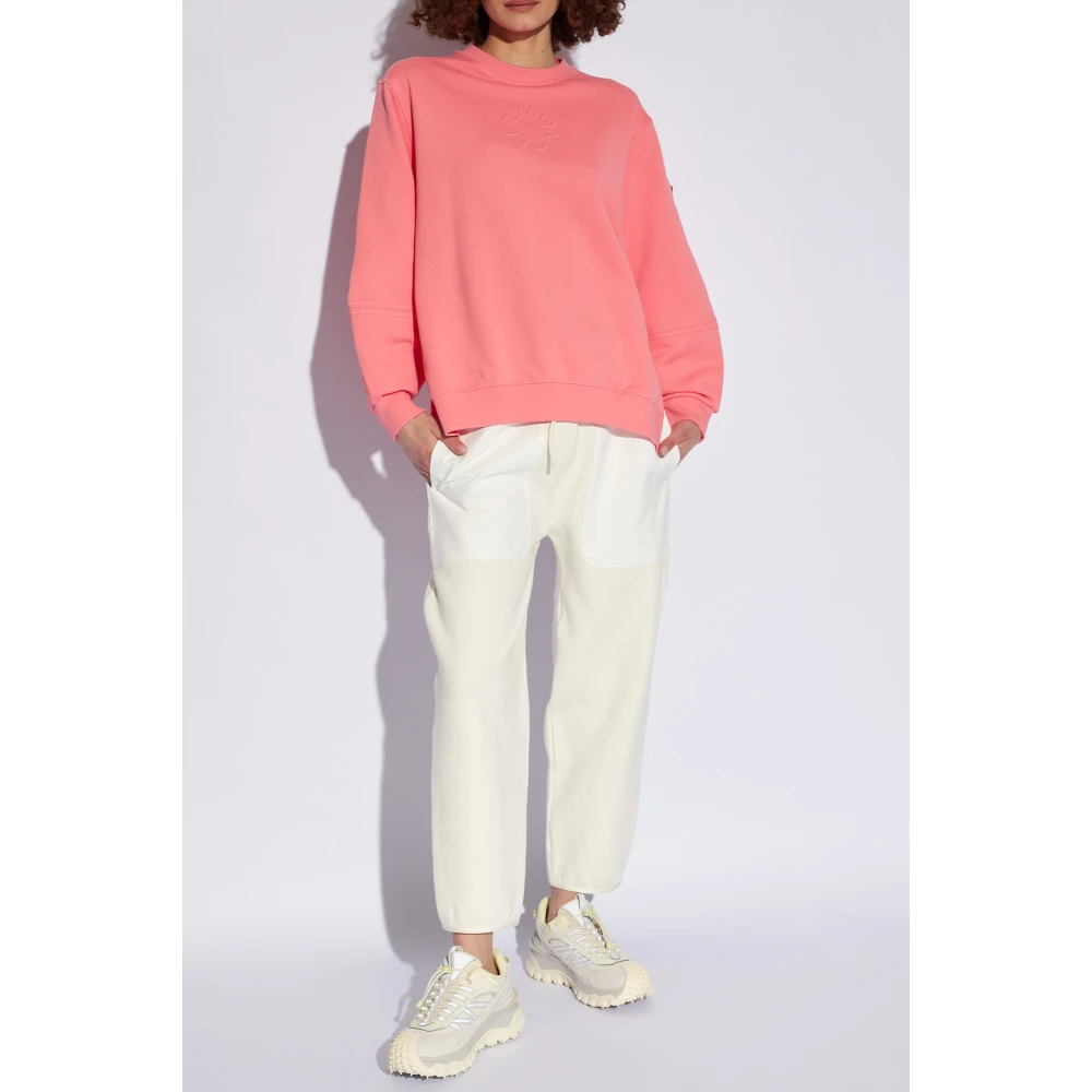 Moncler Sweatshirt met logo Pink Dames