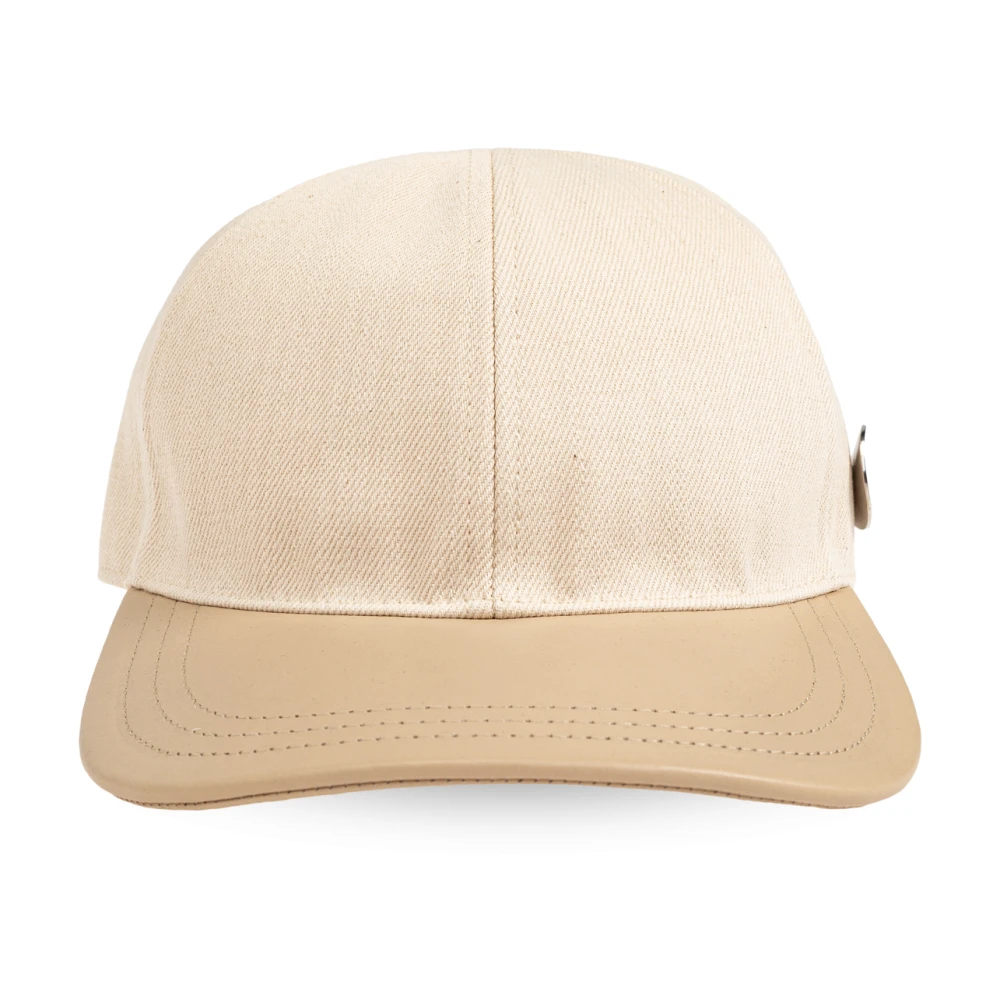 Jil Sander Pet met leren klep Beige Heren