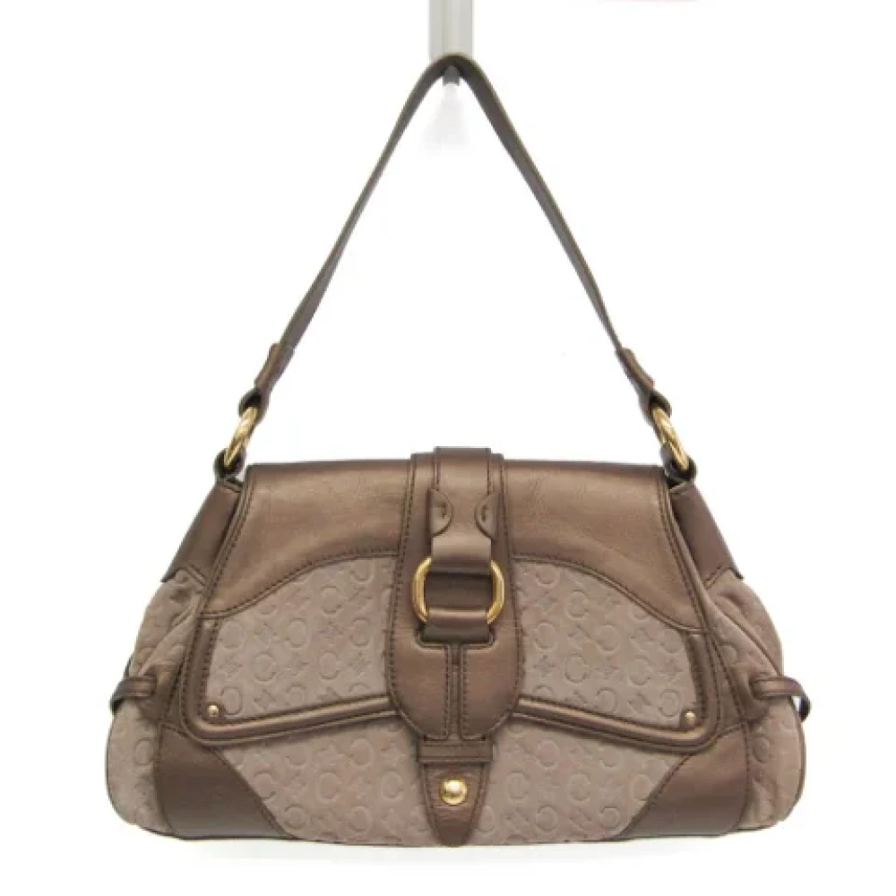 Celine Vintage Pre-owned Leather shoulder-bags Beige Dames